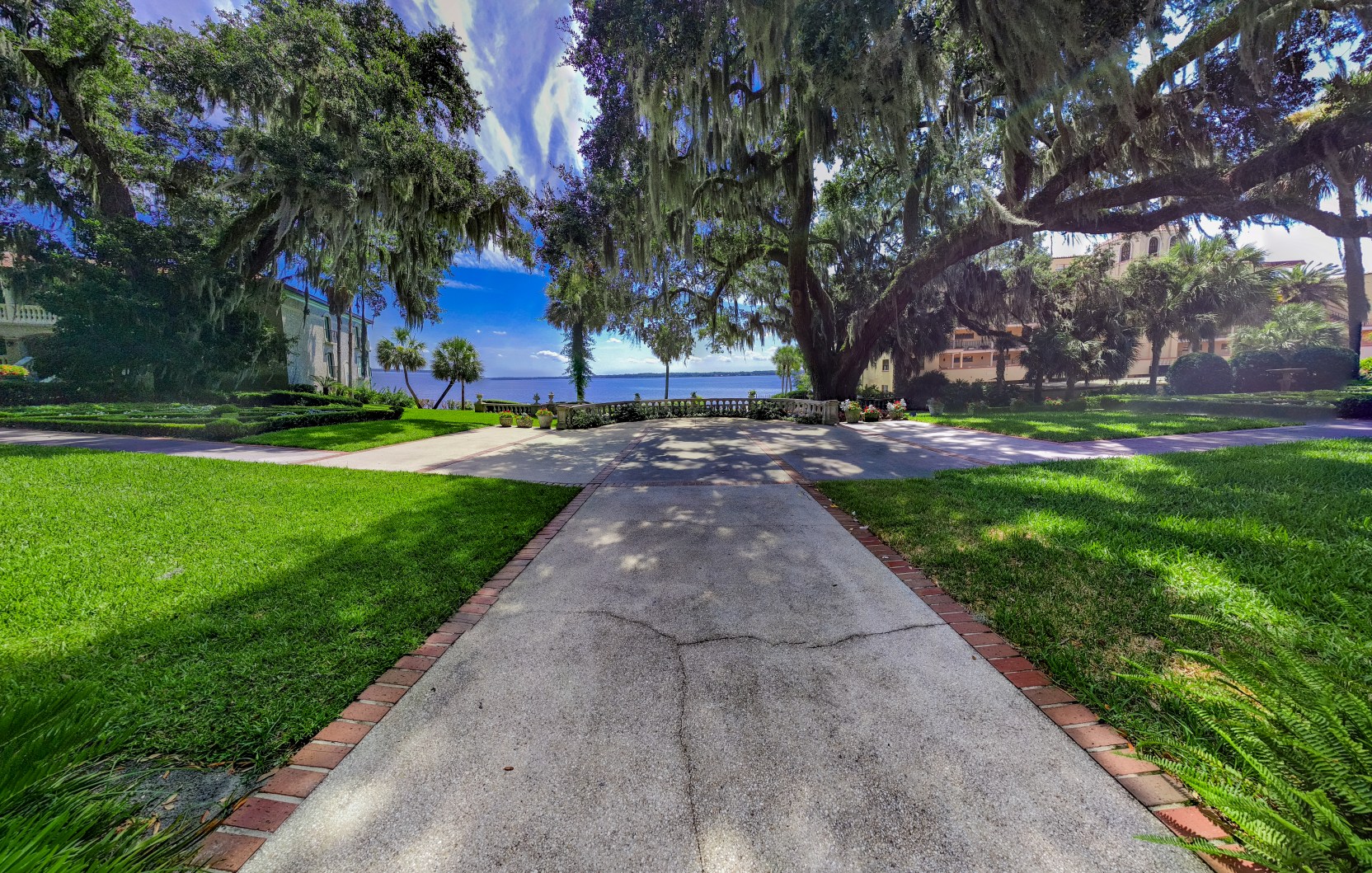 Wide aerial documentation of a waterfront property