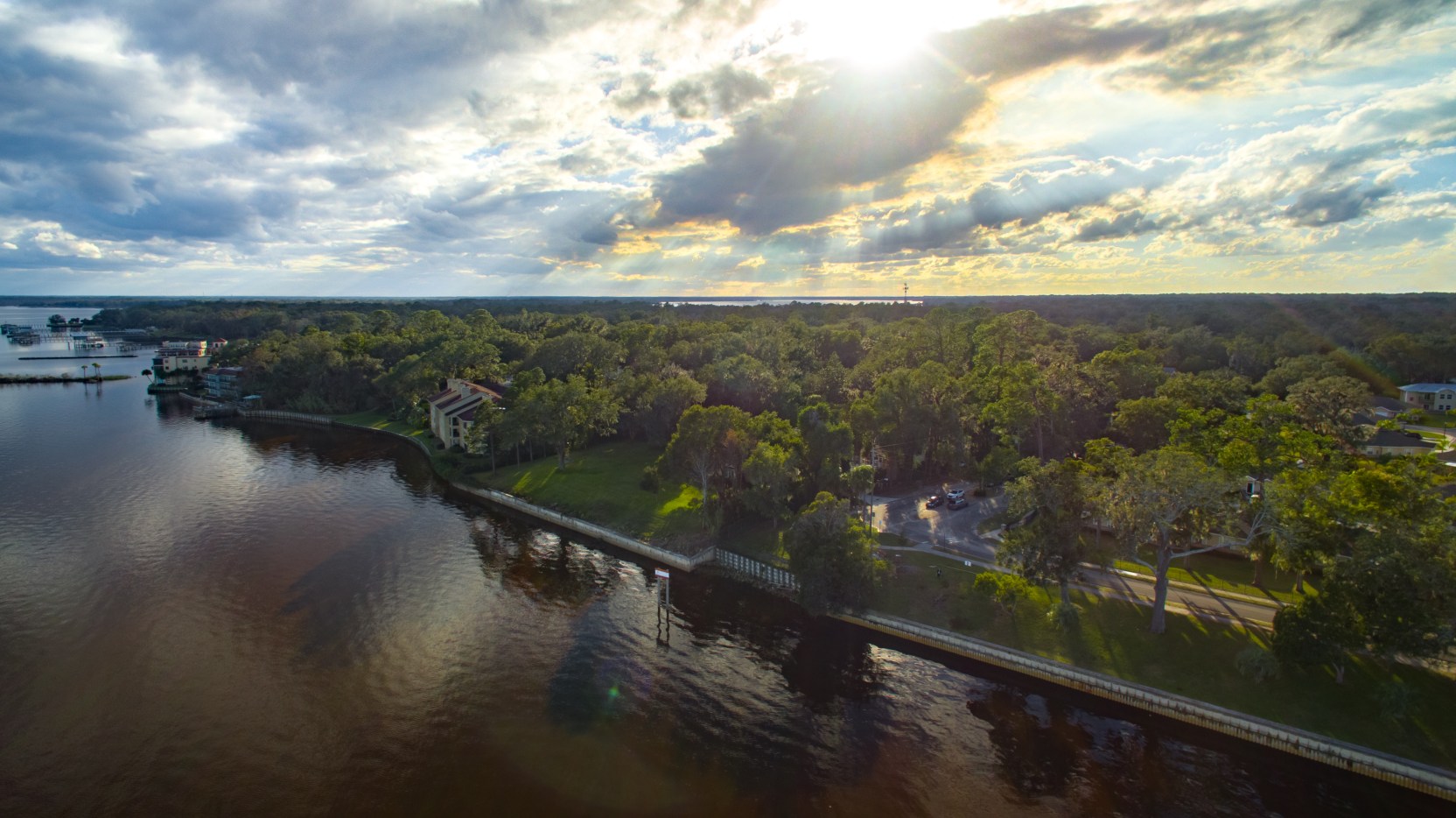Jacksonville skyline captured in warm evening light